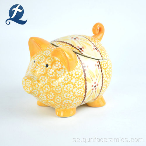Handmålning Money Box Pig Ceramic Piggy Bank